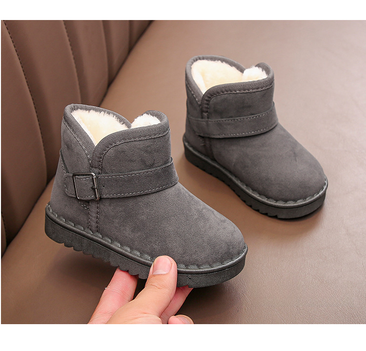 Stivali da neve per bambini Ragazzi 2024 Copripiedi per ragazze invernali foderati in pile Stivali corti ispessiti Scarpe di cotone Scarpe calde Suola morbida Bambini di taglia media e grande_voghion.com