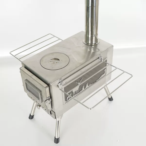 Outdoor Camping Multifunctional Tent Stove Stainless Steel Wood Stove Side Viewing Window Dropshipping Camping Firewood Burning