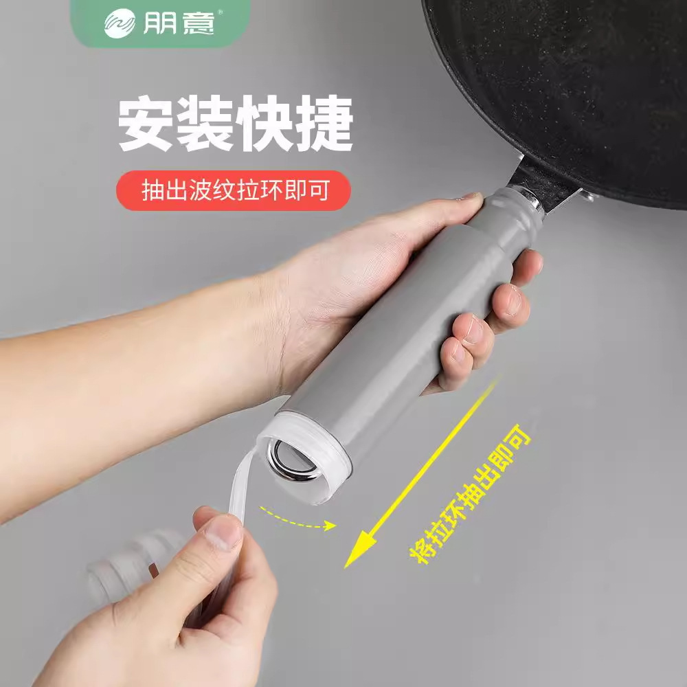 고온 실리콘 와인딩 팟 빙 대형 스푼 핸들 커버 WOK 핸들 방열 커버 평평한 바닥 냄비 삽 방지