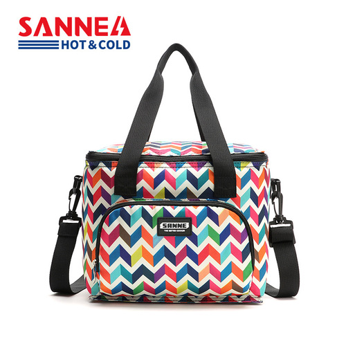 New portable portable lunch bag aluminum film color shoulder picnic bag 10L insulated lunch bag double layer ice bag