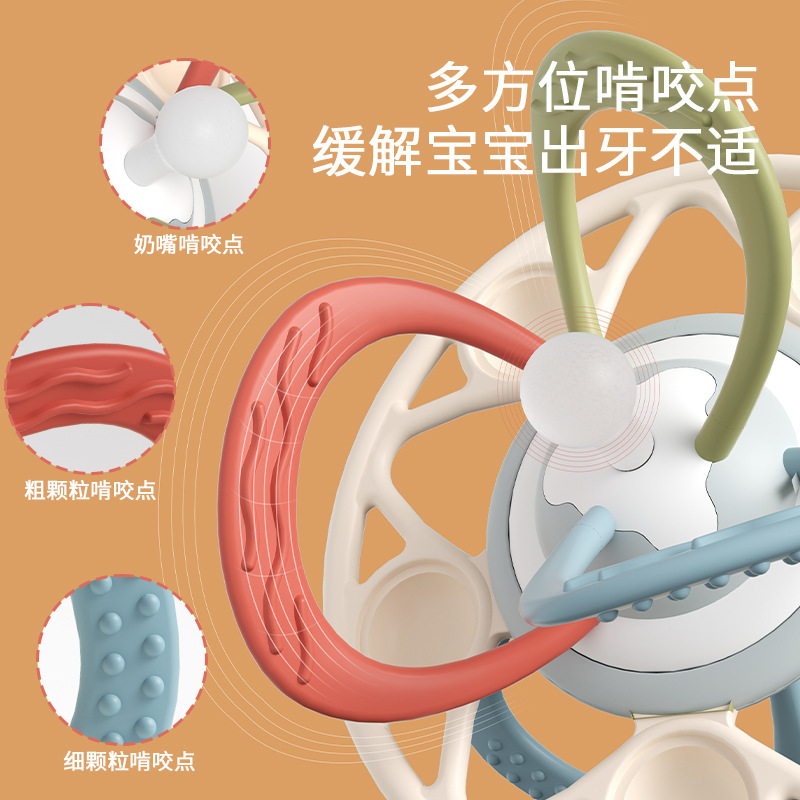 Manhattan bola de la mano del bebé de silicona teether palo de juguete del bebé 0 1 años de edad 3 a 6 meses de edad