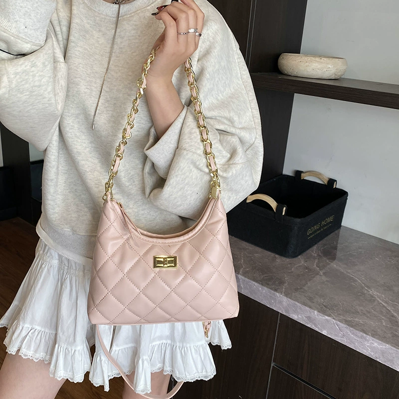 Цепочка, подмышечная сумка, сумка через плечо, односкатная сумка, стиль Chanel, западный стиль