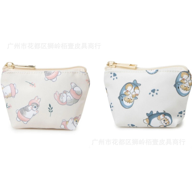 Japanese Style Cartoon Cat Small Cosmetic Bag Portable Cute Shark Cat Lipstick Storage Bag Fashionable Rabbit Clutch Bag