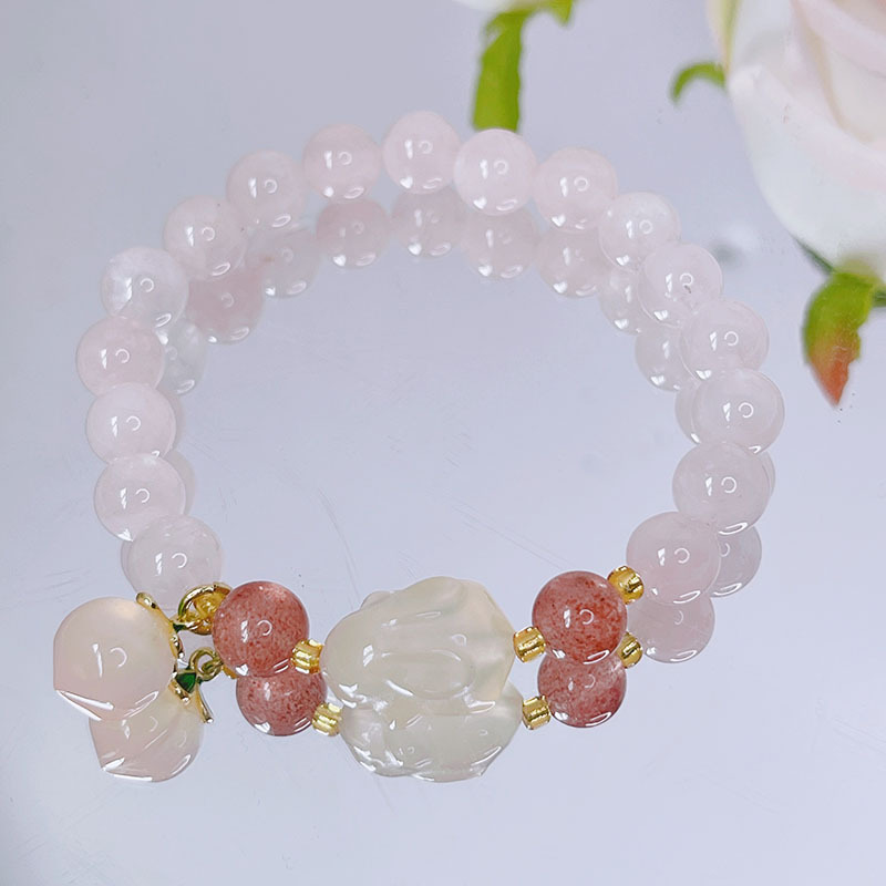 Cute Rabbit Artificial Crystal Beaded Womenu0027S Bracelets 1 Piece