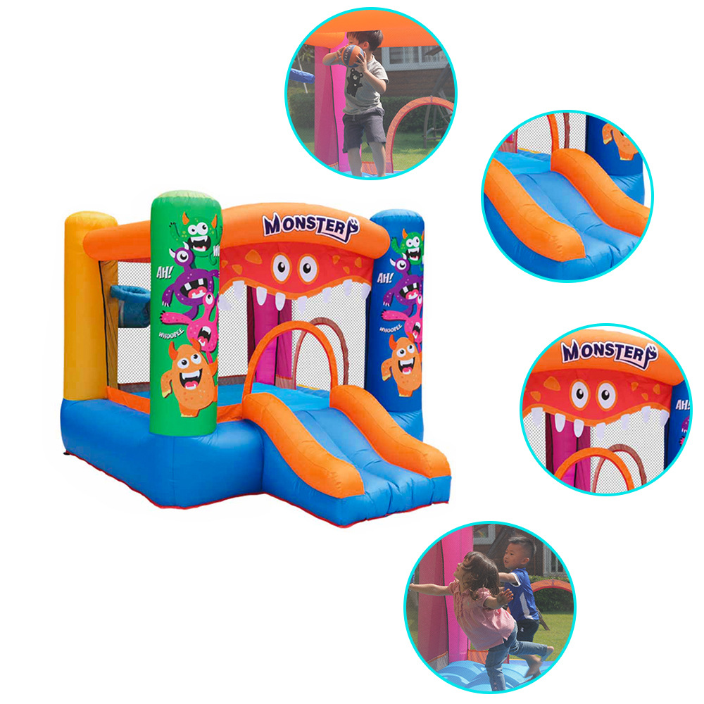 Trampolín inflable del monstruo pequeño trampolín del hogar de los niños diapositiva inflable de la combinación del trampolín de los niños interiores y al aire libre