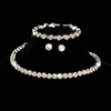 Necklace and earrings, ring, bracelet, set, choker for bride, European style, diamond encrusted, 4 piece set