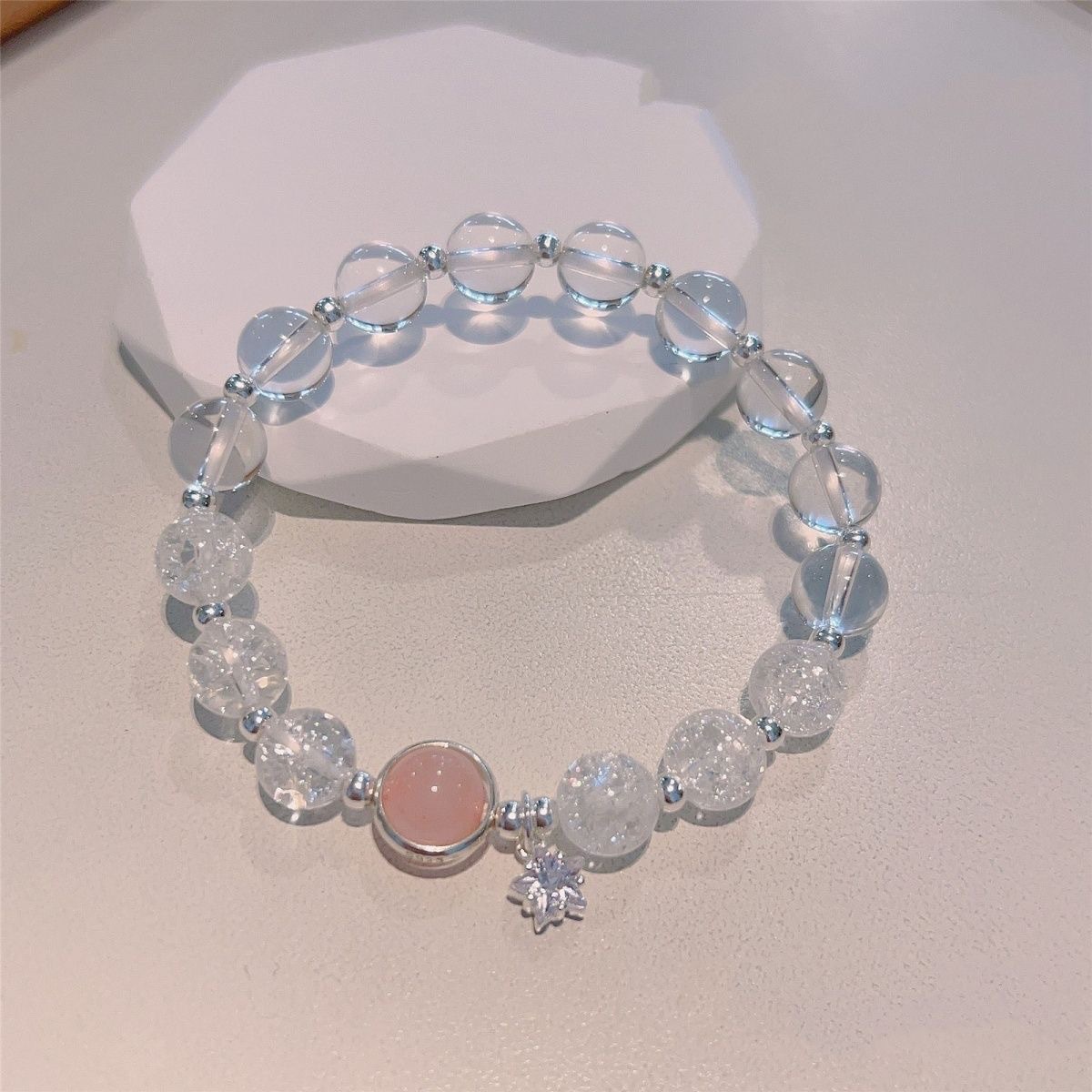 Star Bracelet Female Ins Niche Design New Style Light Luxury High-Level Ice Peach Blossom Crystal Bracelet Girlfriend Gift