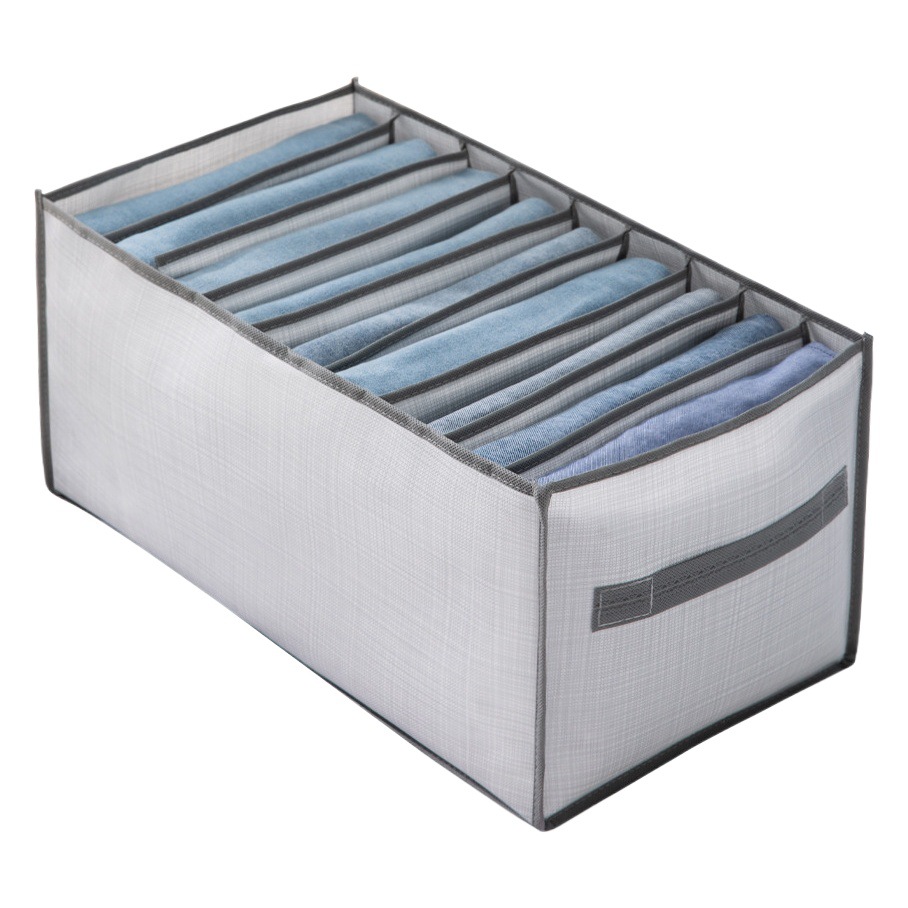 Organizador de almacenamiento pantalones caja de almacenamiento armario cajón suéter compartimiento bolsa de almacenamiento hogar plegable