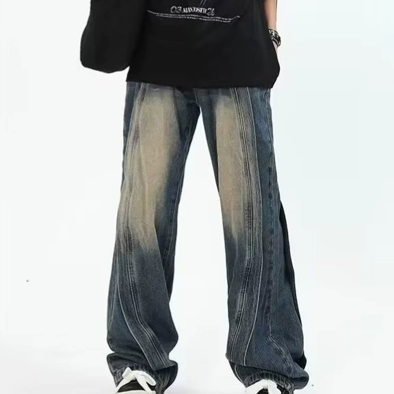 Винтажные джинсы мужские весенне-осенние прямые трусики свободного прилива