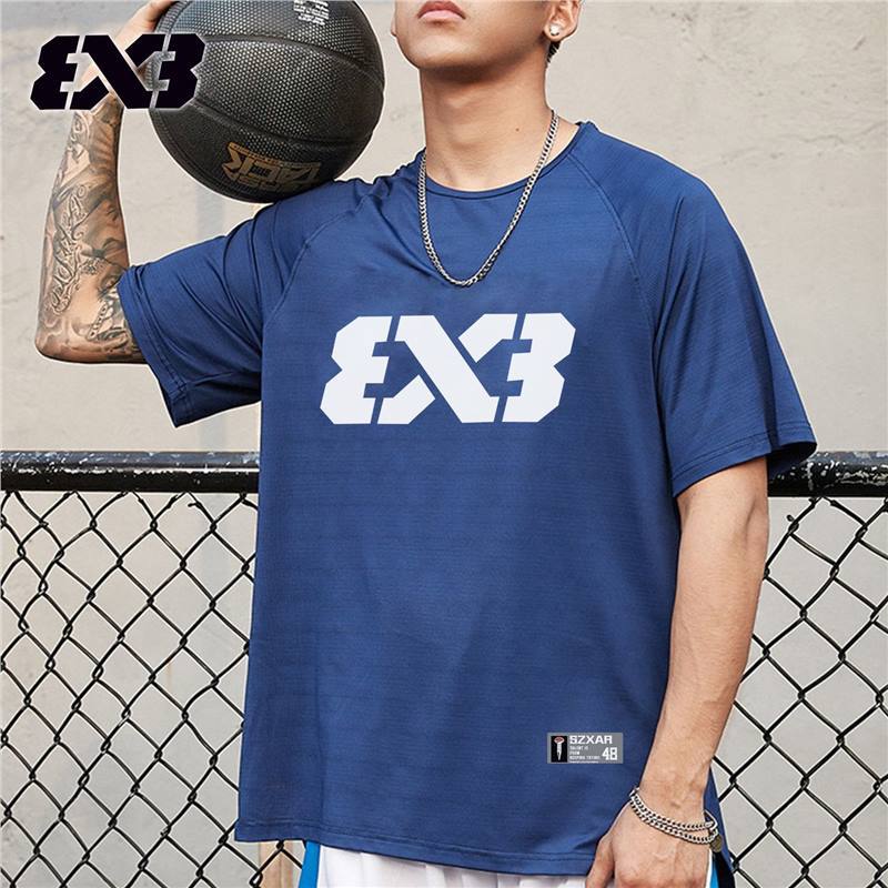 3V3 liga deportiva americana de manga corta hombre 2024 verano nuevo entrenamiento de baloncesto camiseta de tiro ropa de entrenamiento de secado rápido