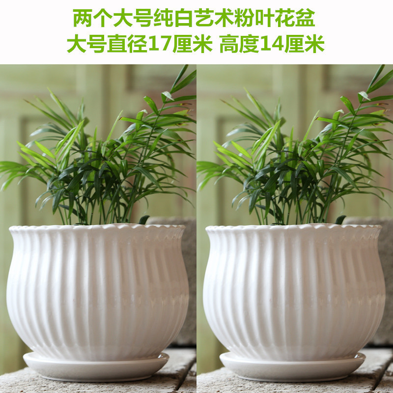 花盆陶瓷轻奢大号带托盘家用吊兰多肉小花盆特大艺术桌面|undefined