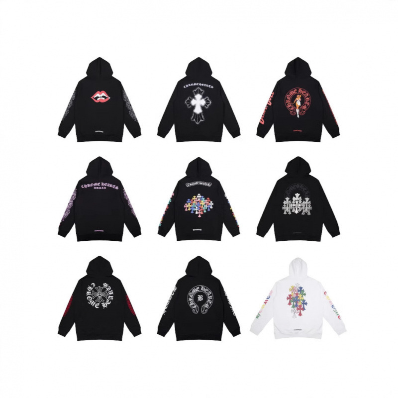 24Ss Correct Version Chrome Hearts Cross Hooded Sweatshirt, Versatile and Trendy Fashion