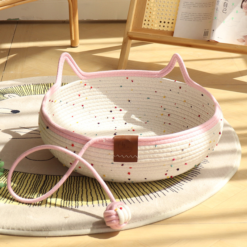 컬러풀한 폼폼 - 핑크색 장난감 공 일체형 벌거벗은 둥지