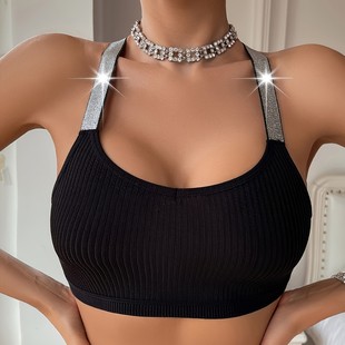 European and American Bra Amazon Small Vest Underwear Short Navel-exposed Spice Girls Women's Sling Top Outer Wear Slim-fit Cross-border