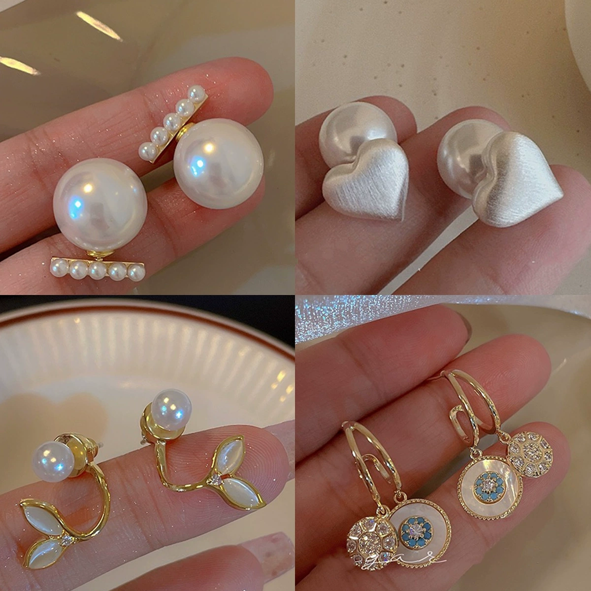 Серебряная игла, универсальные серьги из жемчуга с бантом, проба серебра 925, простой и элегантный дизайн, стиль легкая роскошь, опт