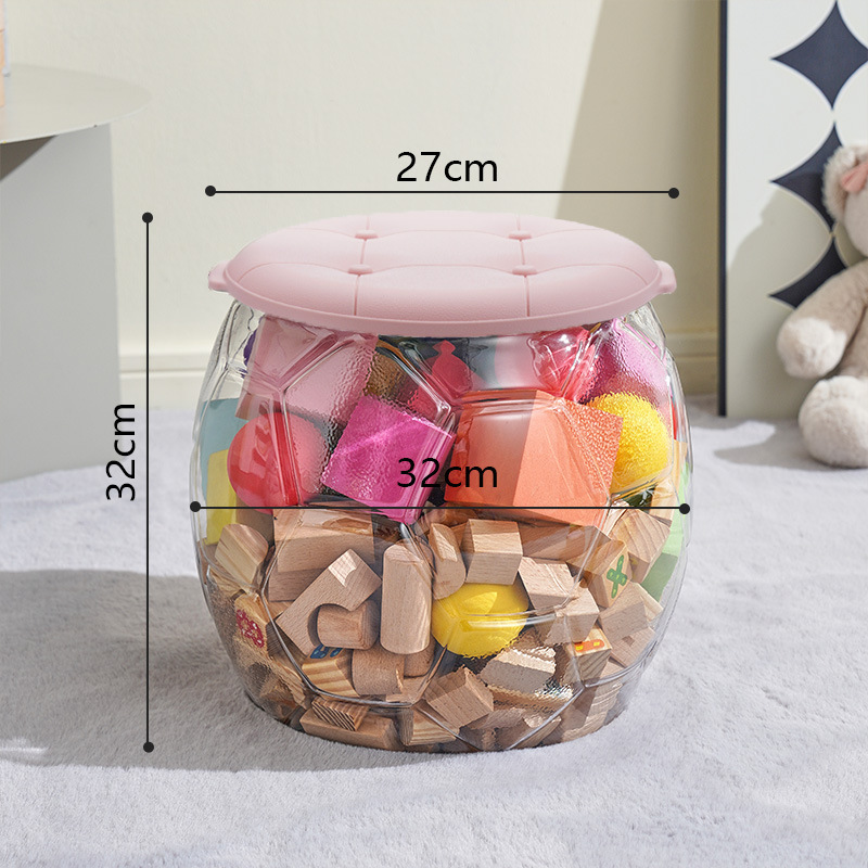 人形創意サッカー透明収納腰掛けぬいぐるみぬいぐるみ収納収納ボックス子供玩具収納神器|undefined