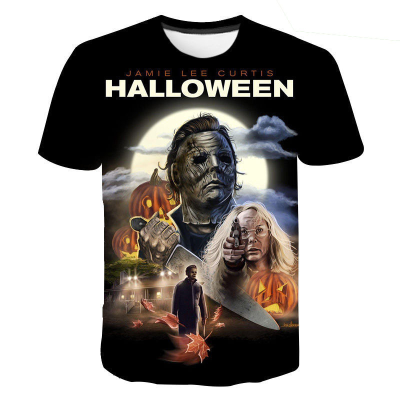 2026 Horror Movie Halloween Eve Michael Myers Short Sleeve Round Neck Pullover Men's Short Sleeve T-Shirt 3D 2026 Horror Movie Halloween Eve Michael Myers Short Sleeve Round Neck Pullover Men's Short Sleeve T-Shirt 3D