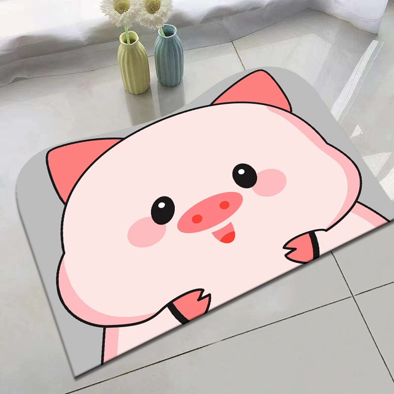 Мультяшная Bath Mat, 3D Face Blush Crystal Velvet, впитывающая влагу, разные размеры