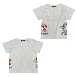 2024 summer black super tide brand Japanese pacifier ancient dinosaur flag short sleeve T-shirt pacifier children's T-shirt now MK