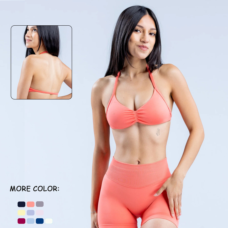 DFYNE Cross-border Explosions European and American Style Big Backless Neck Sling Bra Sports Tight Yoga Bra Women's Sling