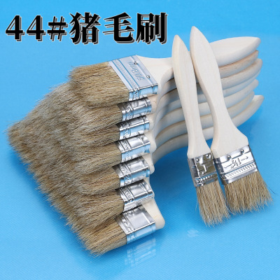 厂家批发木柄猪鬃毛刷 工业用油漆刷 清洁除尘刷子 纯猪毛 烧烤刷