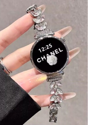 Compatible with Iwatch11 Watch, Women's Bracelet-Style High-End Luxury Mermaid-Style Diamond-Encrusted Smart Replacement Watch Strap