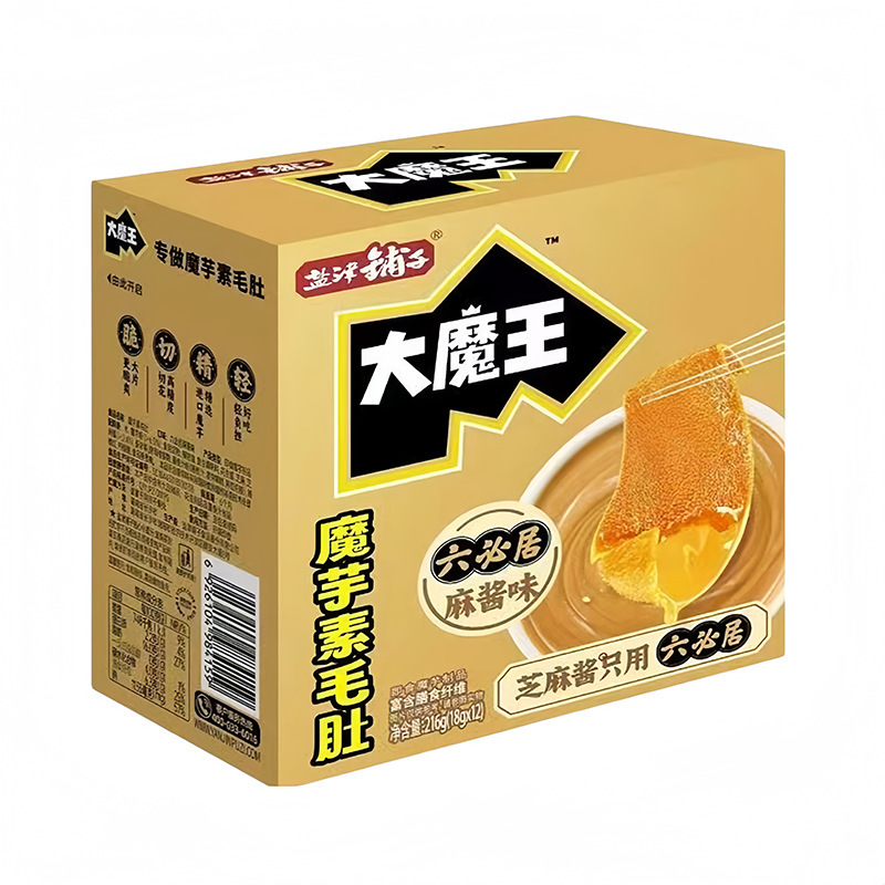 延津埔子大魔王こんにゃくベジタリアン毛肚六必居胡麻だれ風味コリアンダーフレーバースナックカジュアル216g箱|undefined