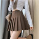 Stretch Elastic Waist Pleated Skirt Women's Spring Summer and Autumn New A- line Small Spice Girls College JK Black Short Skirt