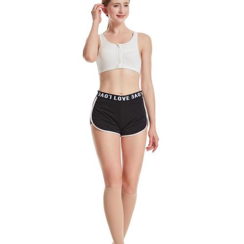 Cross-border second-level elastic socks, mid-calf open-toe knitted breathable calf compression socks, gradient compression mid-calf socks