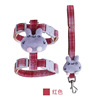 Traction rope worker character back can adjust the small and medium -sized teddy dog rope cross -border explosion