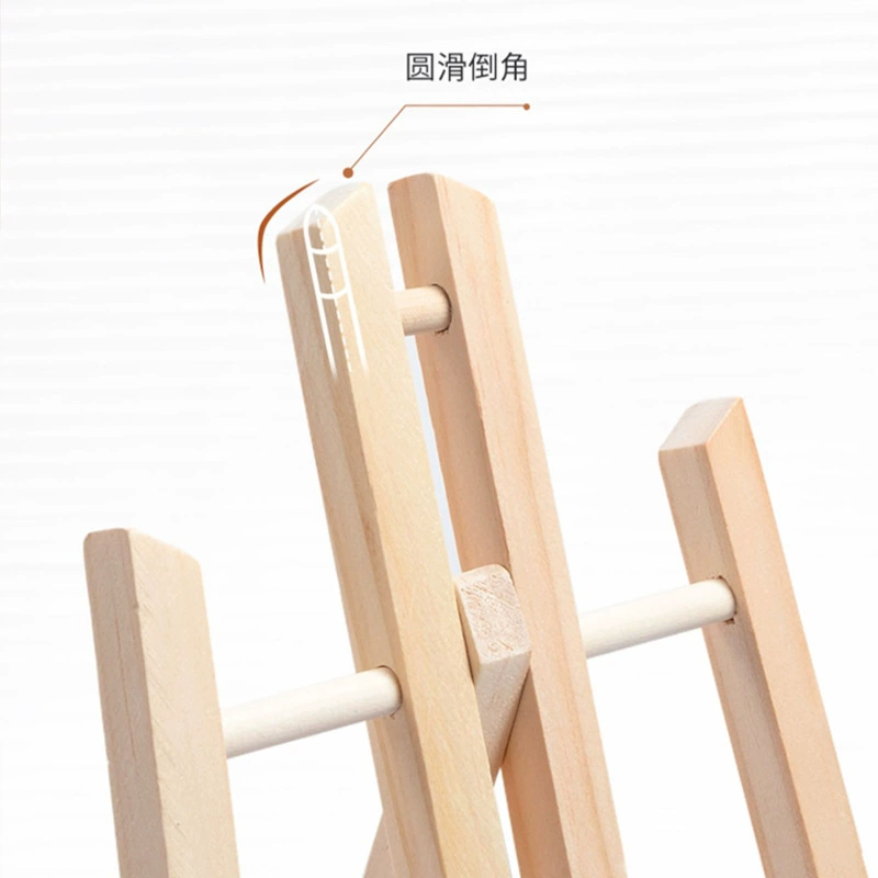 Tabletop Easel Trumbo pine wood, small tabletop stand, polished solid wood (multiple sizes)