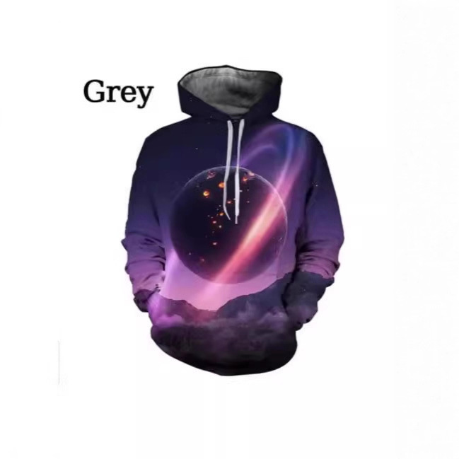 Men's Hooded Sweatshirt Space Galaxy 3D Printed Clothing Informal Jersey Fashion Spring and Autum