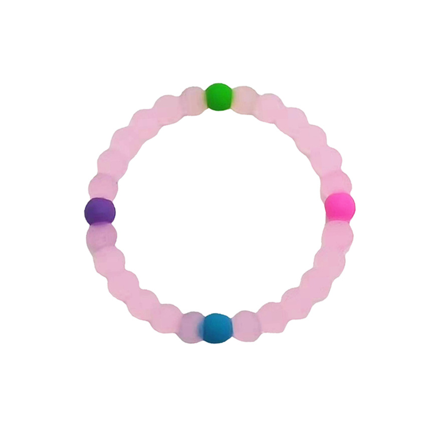 Fabricante mayorista de pulseras de cuentas de silicona, joyería versátil transparente de colores mixtos para parejas, pulseras de cuentas, un imprescindible para parejas.