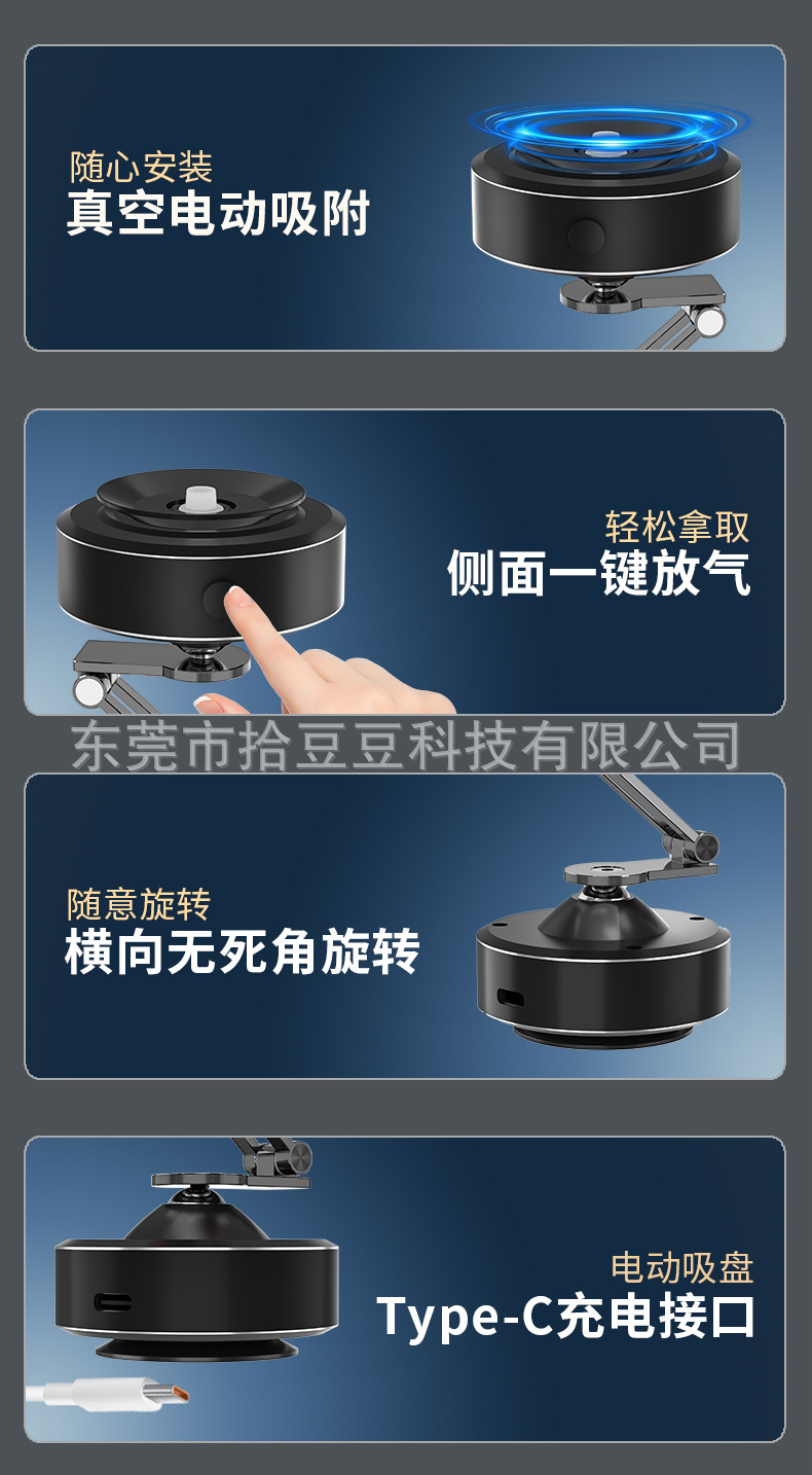 New Folding Multi-Angle Rotating Car Phone Holder with 15W Wireless Fast Charging and Magsafe Magnetic Attachment
