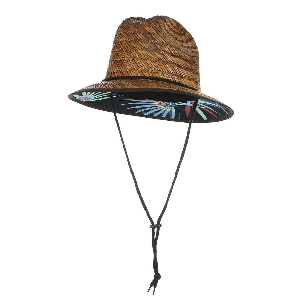 Klassischer Damen-Strohhut, Sommer-Strandhut mit breiter Krempe und Applikationsdruck, Sonnenschutz, ideal für Strand und Freizeit_voghion.com