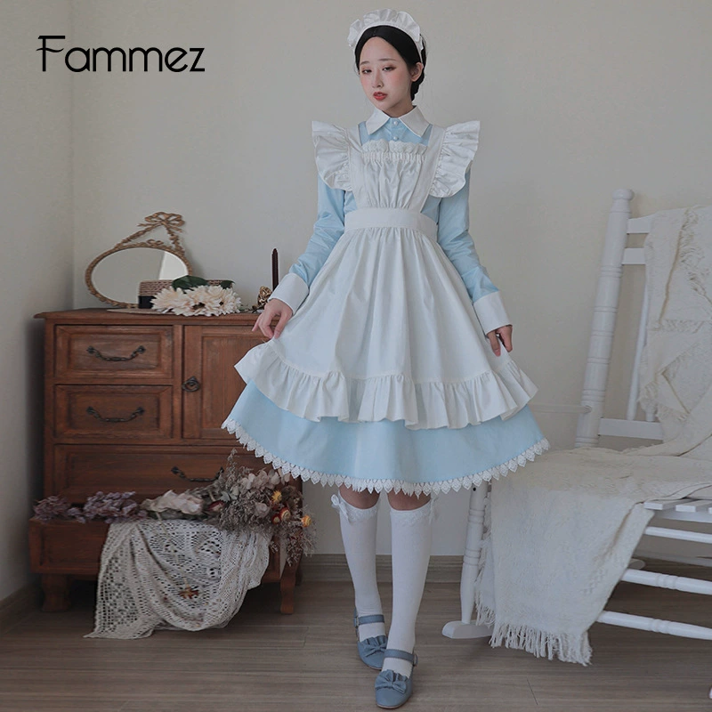 Японская длинная рукава, милый костюм, платье, косплей, стиль Lolita