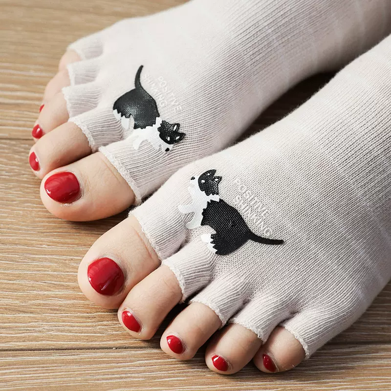 五指袜女可爱卡通浅口棉春夏天季露脚趾短款薄防臭ins潮分趾袜子