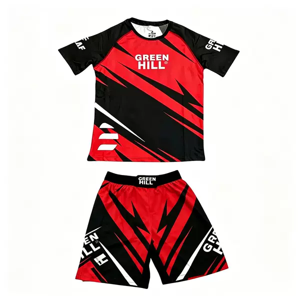 Two-piece men's boxing suit, fitness MMA training top, combat anti-abrasion compression quick-dry anti-abrasion MMA set