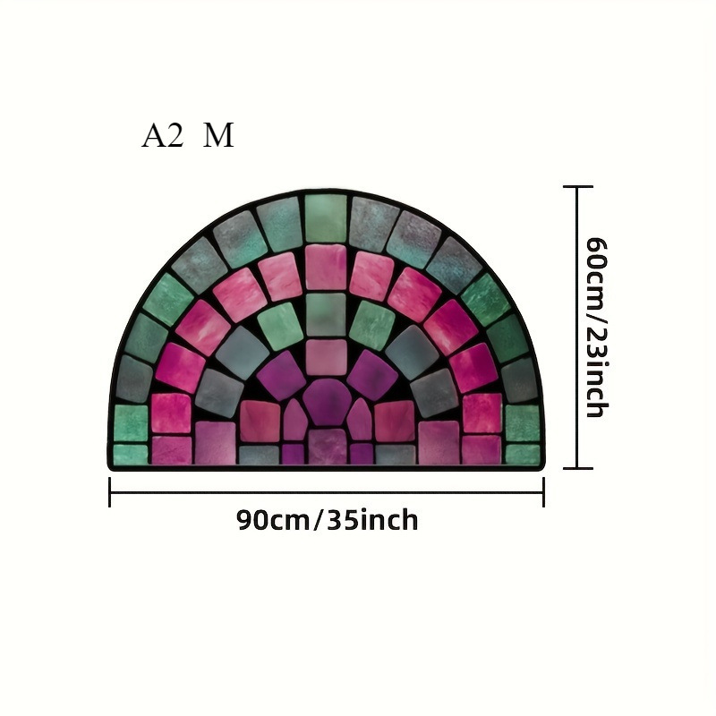 Estera floral transfronteriza estera impresa semicircular estera de suelo puerta de entrada estera de suelo puerta de baño absorción de agua estera de suelo sucia