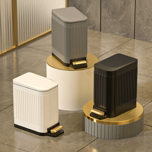 Slot Trash Can Bathroom Toilet Foot-operated Stainless Steel Luxury High-end Beautiful Appearance Home Use Living Room Kitchen Creative Small