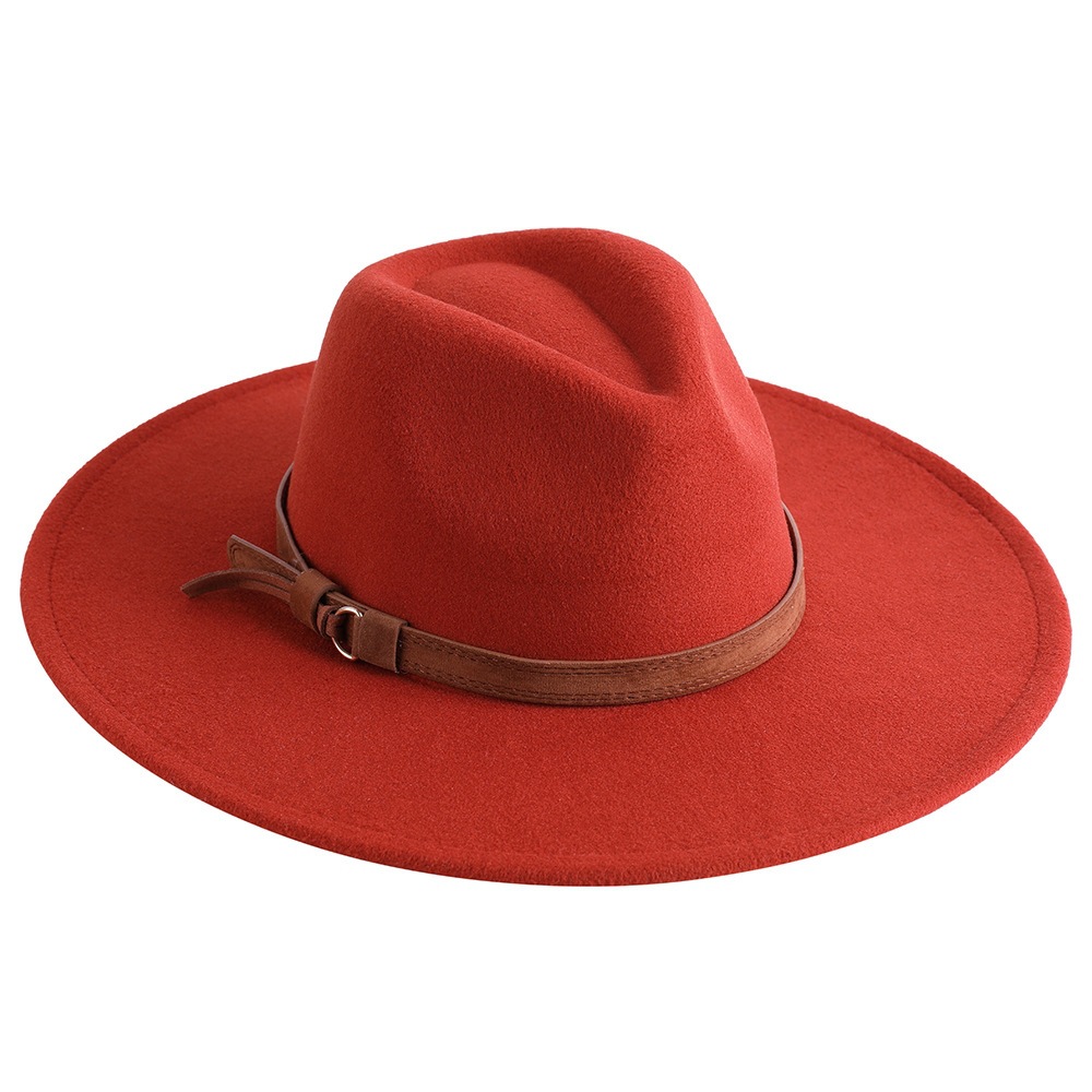 Sombrero de fieltro de ala ancha europeo-americano, sombrero de copa de lana con ala de 9 cm, sombrero de jazz unisex de otoño/invierno.