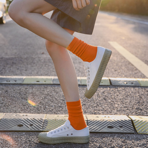 Pile socks girls colorful socks mid-tube thin summer ladies candy color cotton socks long socks summer street stall wholesale