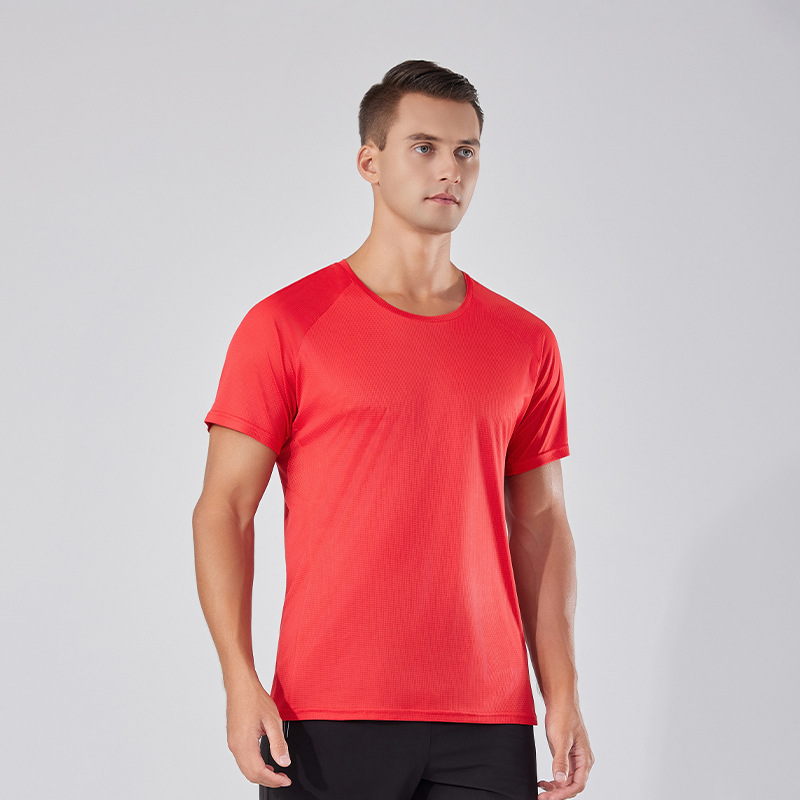 En verano, los nuevos deportes masculinos de secado rápido, absorción de sudor, cuello redondo, manga corta, maratón de deportes al aire libre al por mayor, Fitness relajado y transpirable image 10