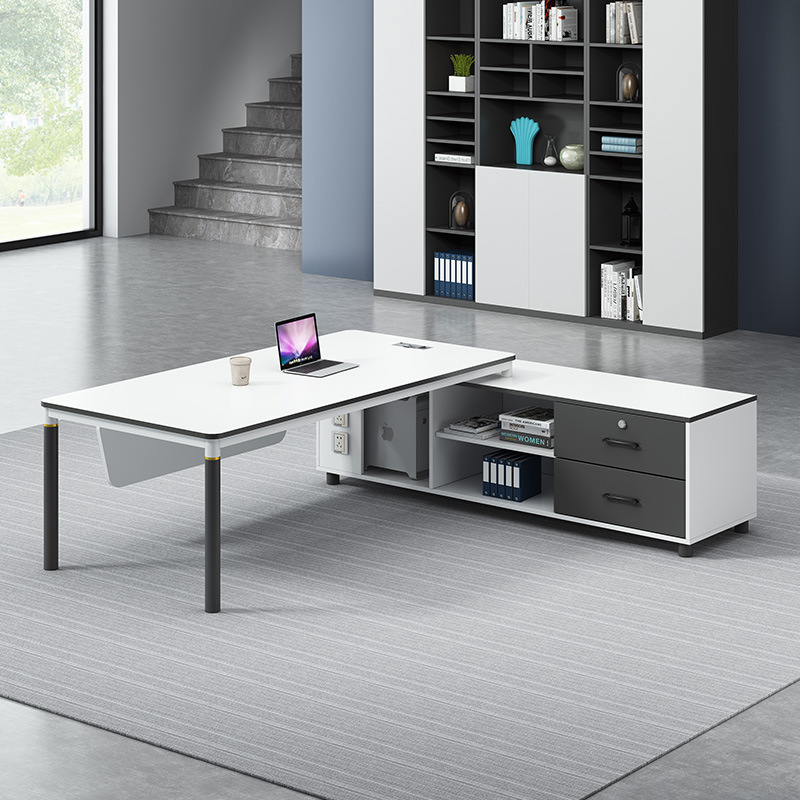 Mesa de oficina blanca mesa de finanzas simple muebles de oficina modernos mesas y sillas de oficina combinación gerente general mesa jefe