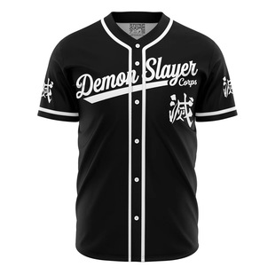 2023 Cross-Border New Japanese Anime Demon Slayer 3D Digital Printing Baseball Uniform Short-Sleeved Shirt Fashionable Men and Women Cos