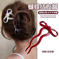 女性用高級リボンヘアピン、韓国風ヘアボールヘアピン、ヘアアクセサリー、甘くてかわいいヘアピン、ヘアピン