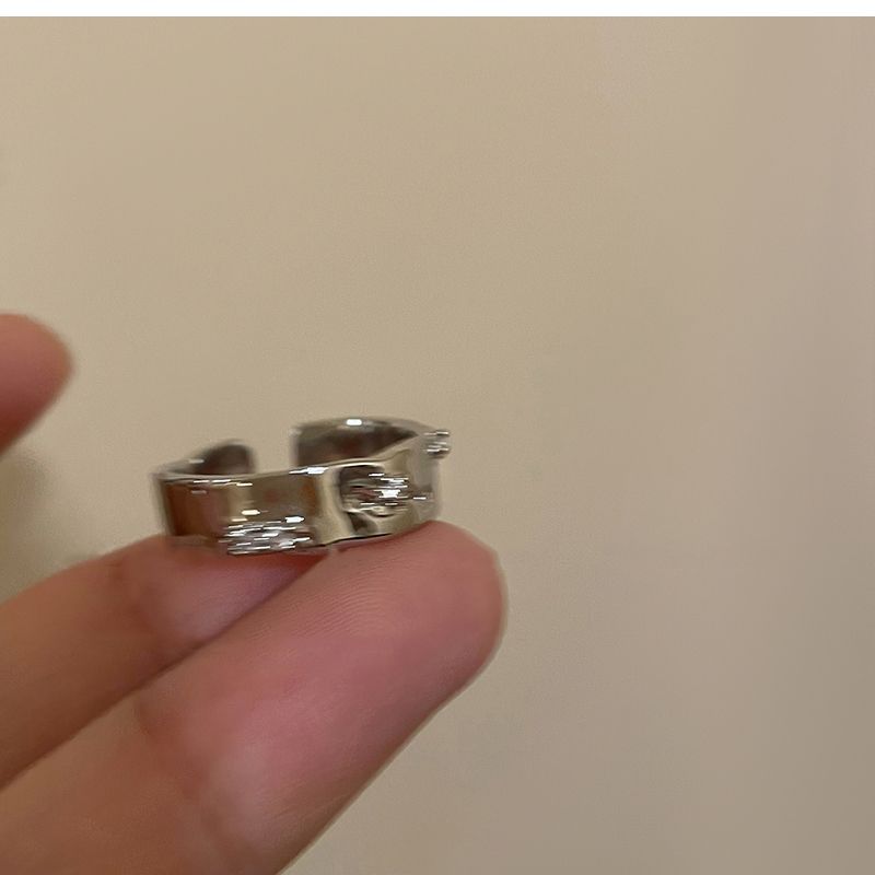 Minimalist Silver Zircon Open Ring For Women Designer Couple Ring_voghion.com