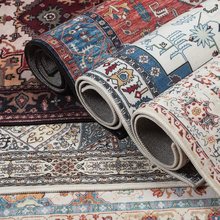 加厚仿羊绒地毯复古客厅卧室家用沙发茶几床边毯美式民族风毛绒毯