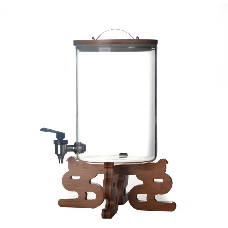 Gran capacidad de jugo de bebidas cubo con grifo comercial transparente de vidrio xiangyun base cubo de vino cubo de la enzima hogar