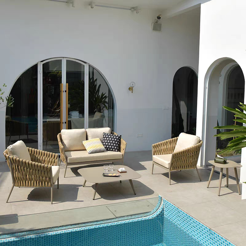 Sofá patio villa silla de vidrio casa de alojamiento hotel jardín balcón terraza al aire libre combinación al aire libre casa de alojamiento al aire libre